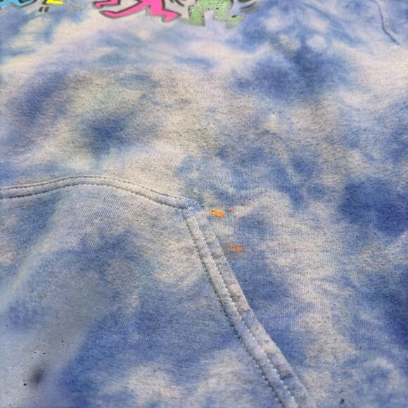 Keith Haring x Ripple Junction Tie Dye Hoodie Medium Dancing Figures Blue Sz M - Picture 6 of 8